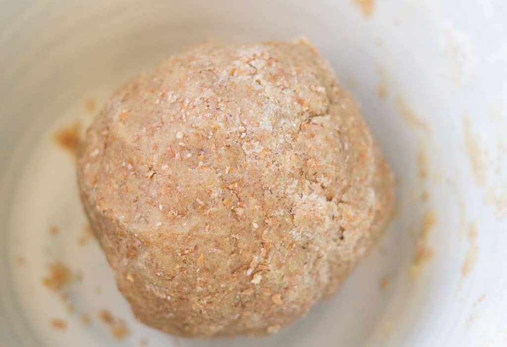 A ball of whole wheat shortbread cookie dough