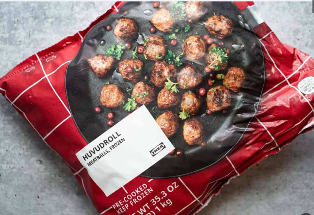 a packet of ikea meatballs